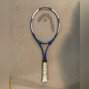 Head Blue and White Tennis Racket with Black Logo